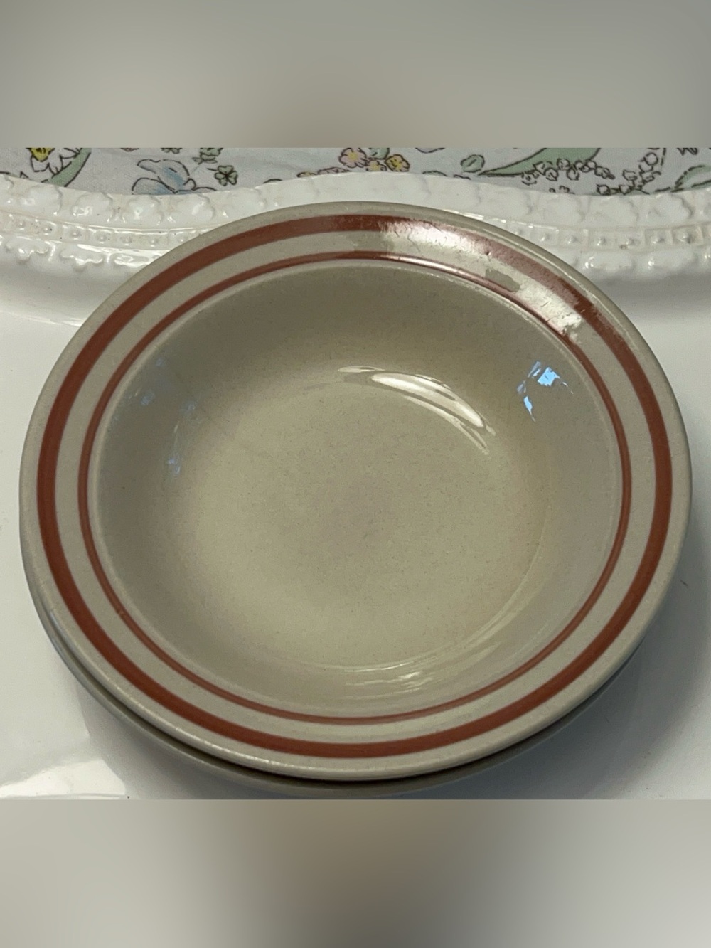 Vintage Newcor Good Earth Pattern Stoneware Bowls Set of 2